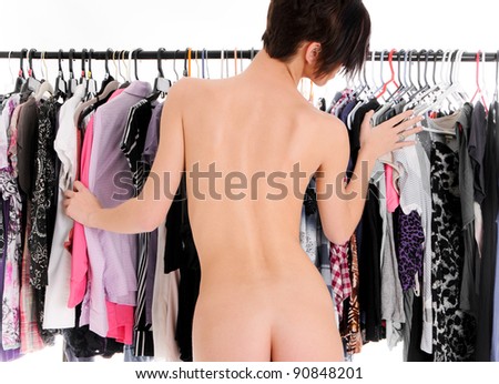 Sexy Woman trying to decide on what to wear