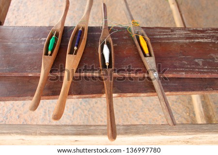 Wooden bobbins for traditional clothes weaving