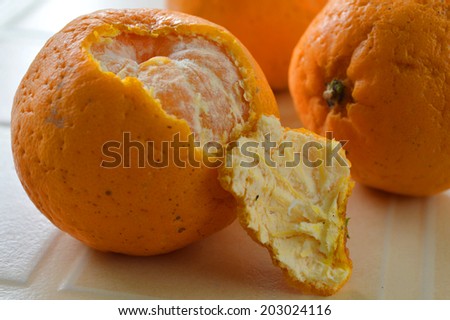 Chinese oranges on clean floor