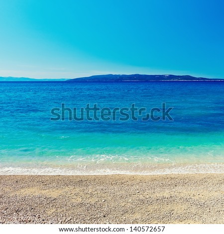 Amazing sea bay blue background