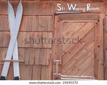 Old skies and ski waxing room