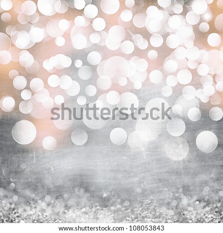 Elegant Grunge Silver, Gold, Pink Christmas Light Bokeh & Vintage Crystal Instagram Background Texture