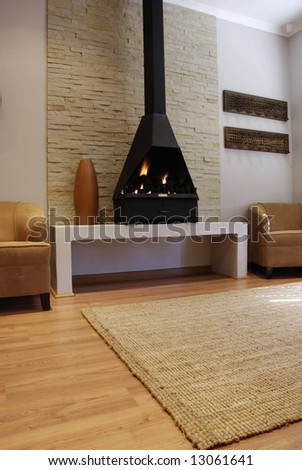 Cozy Living Room with a modern gas fireplace
