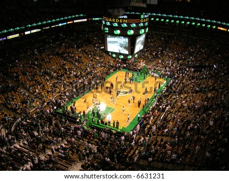 Before an NBA game at Boston\'s TD Banknorth Garden.