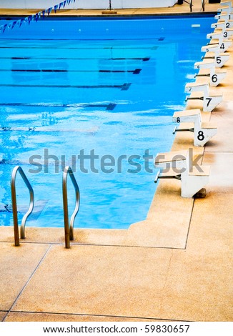 Start position with numbers in swimming pool