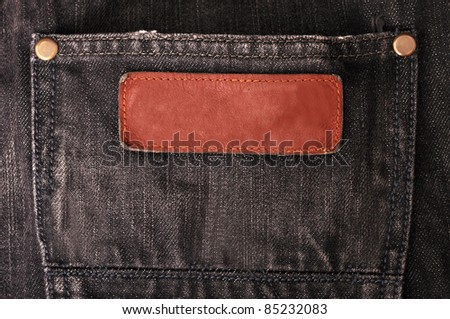 Highly detailed Closeup of blank leather label