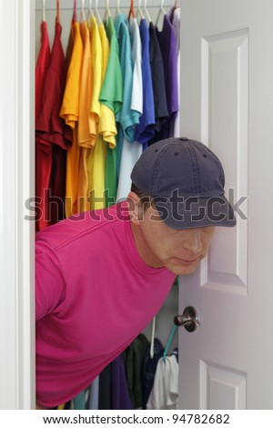 Older gay man coming out of the closet.