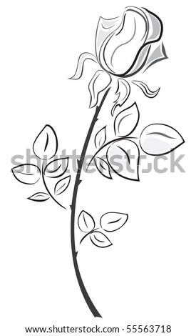Rose In Hand Drawn Style Stock Vector Illustration 55563718 : Shutterstock