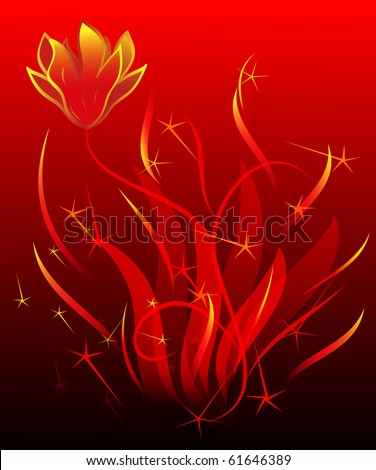 Fire Flower Vector Illustration. - 61646389 : Shutterstock