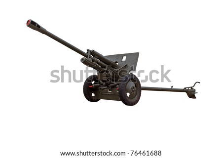 world war two vintage rarity soviet common gun ZIS-3 or 52-?-271 isolated on white background