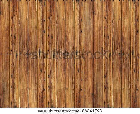 vintage brown high quality impregnated massive wooden planks with nail heads as background