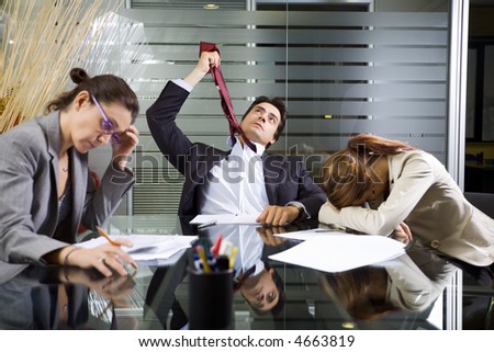 Office life: business team during a meeting
