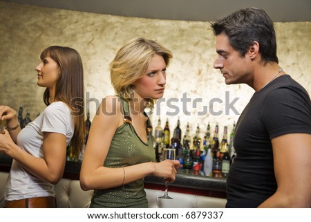 stock photos girls night out. stock photo : girls night out: guy breaking up with his girlfriend