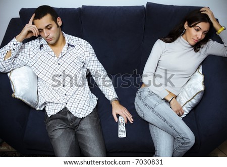 relationship difficulties: young couple having a fight