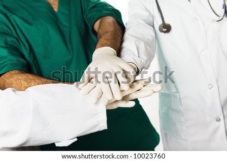 healthcare and medicine: doctors shaking hands