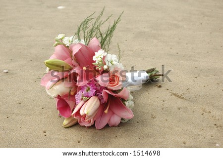 stock photo Wedding Bouquet on the Beach
