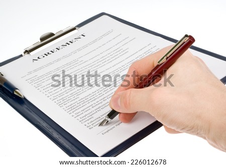 Signing the contract (agreement)