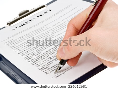 Signing the contract (agreement)