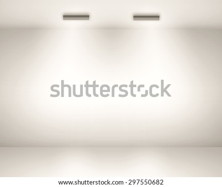 Illustration of Empty space (empty wall in a room) with lights