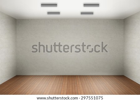 3D illustration of an empty space (empty wall in a room)