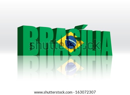 D Vector Brasilia Brazil Word Text Flag Shutterstock