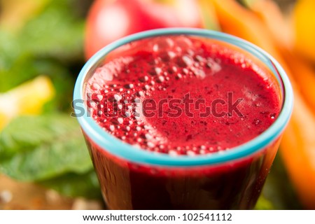 Closeup of Fresh Red Beet Juice