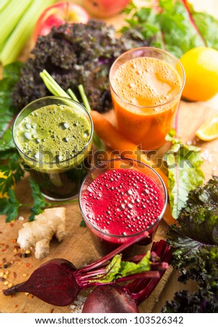 Freshly Juiced Greens and Vegetables for Nutritious Drink During Fast