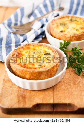 Simple Eggs, Onions, and Cheese Individual Mini Quiches