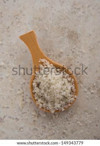 Gray Celtic Sea Salt in Small Bamboo Spoon