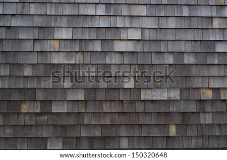 Close up of Weathered Cedar Shingled Wall on Ocean Front House
