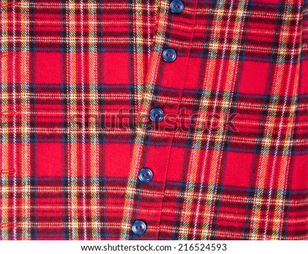 Close up of Red and Blue Plaid Flannel