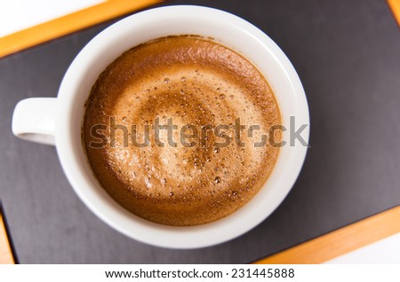 Espresso Coffee Drink in Simple White Mug