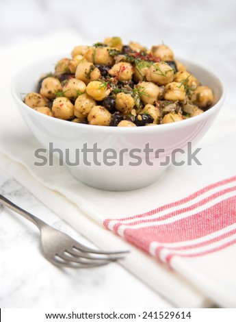Chickpea and Black Bean Vegetarian Salad with Fresh Herbs