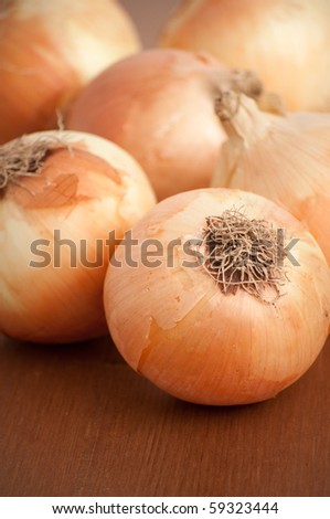 Close up of Yellow Onions