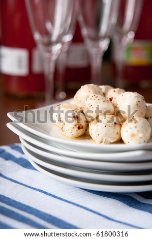 Plate with Marinated Mozzarella Balls