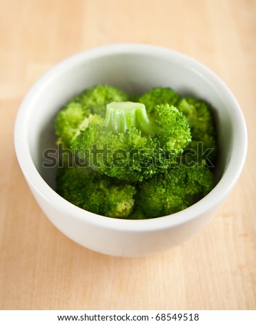 Small White Bowl Filled With Steamed Broccoli