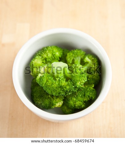 Small White Bowl Filled With Steamed Broccoli