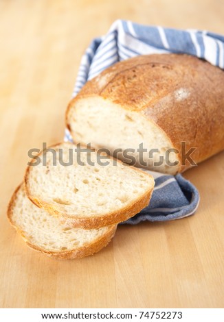Freshly Baked Loaf of Yellow Potato Bread