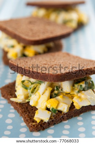 Mini Egg Salad Sandwiches with Whole Grain Bread