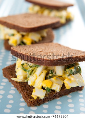 Mini Egg Salad Sandwiches with Whole Grain Bread