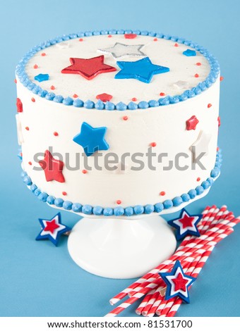 Gorgeous Cake for Celebration of Veteran\'s Day, Birthday or July 4th in USA