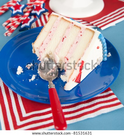 Strawberry Cake for Celebration of Independence Day in July