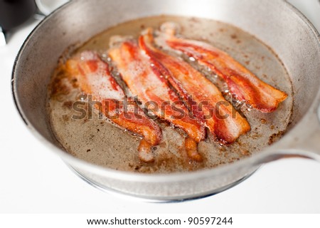 Skillet with Hot Bacon Strips