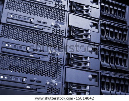 Data center computer server room cluster