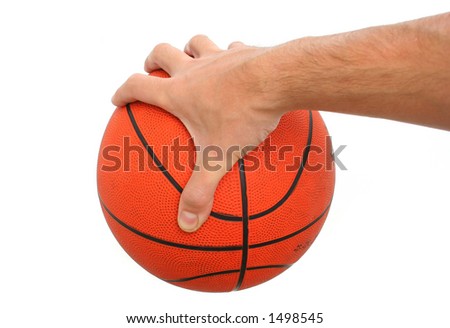 hand holding basketball