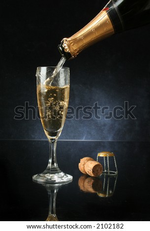Pouring a champagne flute for celebration time