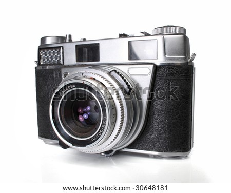 Old 35mm camera. Retro revival image. With clipping path