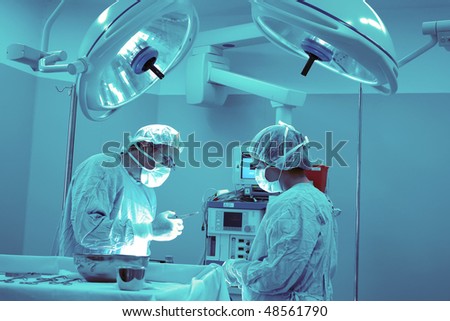 Two surgeons working at the operating room