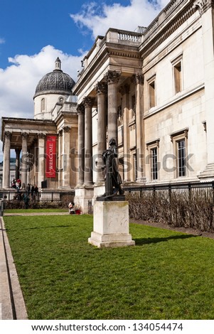 LONDON - APR 3: The National Portrait Gallery pictured on April 3rd, 2012 in London, UK. Kate Middleton announced it as one of her official patronages. Her portrait was unveiled in January 2013.