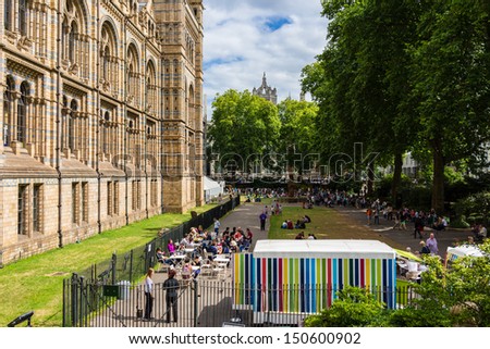LONDON - AUGUST 18 : The British Natural Science Museum pictured on August 18th, 2013, in London.  It was founded in 1857 and today is one of the city\'s major tourist attractions